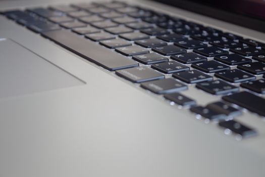 Close up at laptop keyboard, stock photo