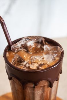 Iced coffee in coffee shop, stock photo