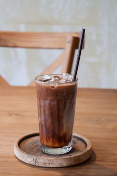 Iced coffee in coffee shop, stock photo