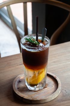 Iced coffee in coffee shop, stock photo