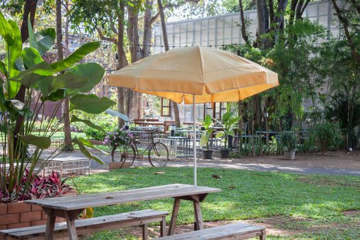 Garden decorated in coffee shop, stock photo