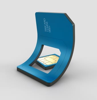 3d rendering of Flexible SIM card, clipping path included.