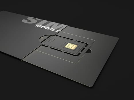 3d rendering of Sim card, clipping path included.