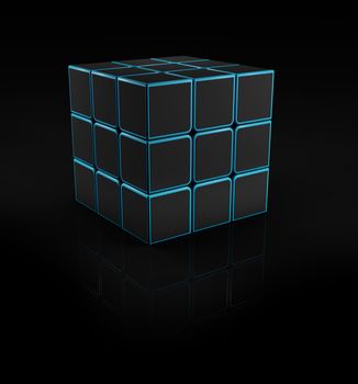 3d rendering of cube, can use for business concept, education , clipping path included