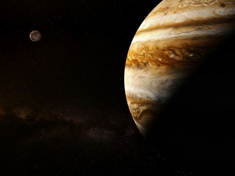 Jupiter - High resolution 3D Rendering images presents planets of the solar system. This image elements furnished by NASA