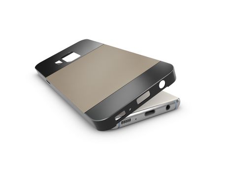 3d Illustration of smartphone back cover on a white background.