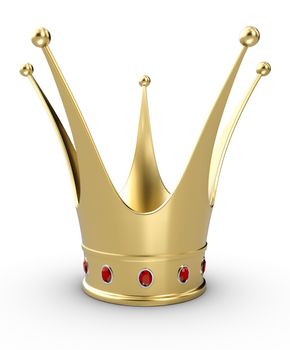 Beautiful 3d illustration of a gold Princess crown.