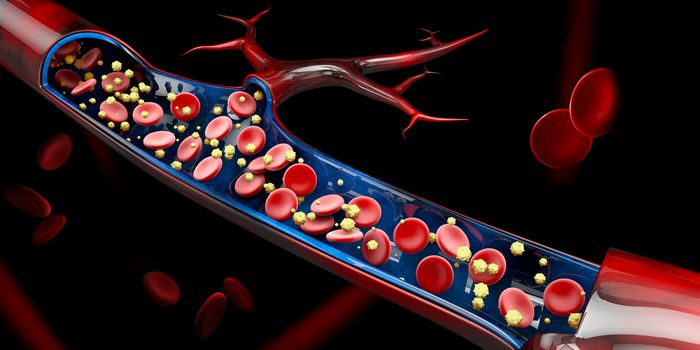 3d Illustration of calcium level in the blood vein.