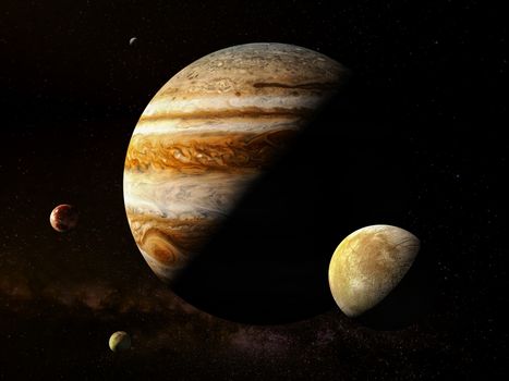 Jupiter - High resolution 3D Rendering images presents planets of the solar system. This image elements furnished by NASA