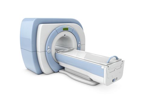 Magnetic resonance imaging device.Isolated MRI scanner 3d illustration