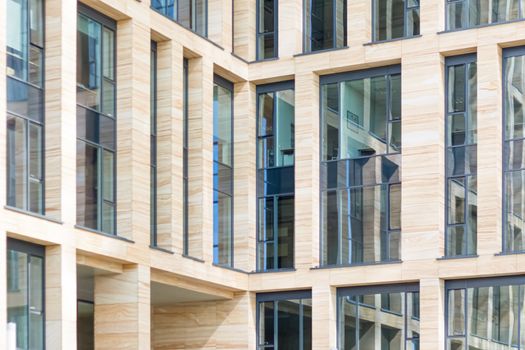 Modern corporate office buildings in the city center, architecture and business