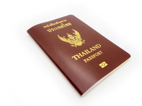 Passport cover of Thailand, Identification citizen isolated on white background.