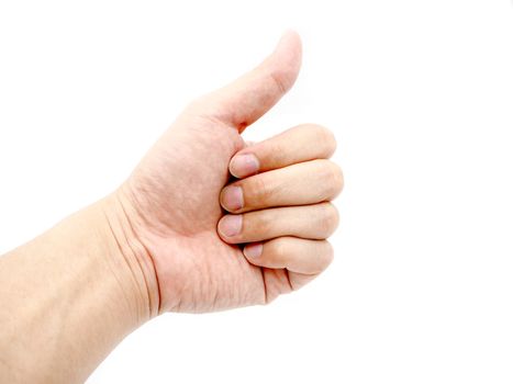 Good job ,Thump up for agreement sign concept isolated on white background.