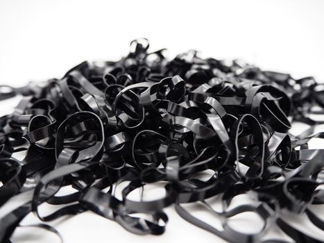 Black and small rubber band isolated on white background.