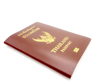 Passport cover of Thailand, Identification citizen isolated on white background.