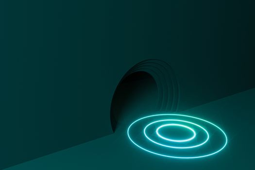 Circle background material,cartoon room,3d rendering. Computer digital drawing.