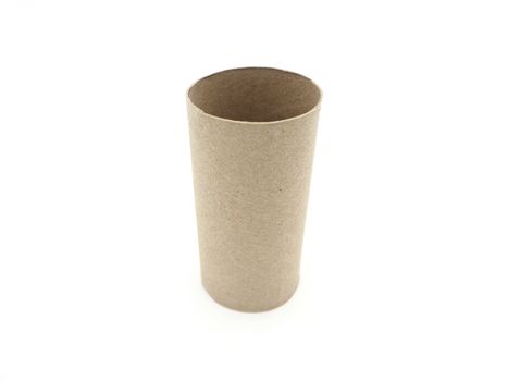 Tissue paper roll core. Empty roll on toilet paper isolated on a white background.
