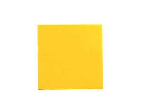 Orange paper stick note isolated on a white background.
