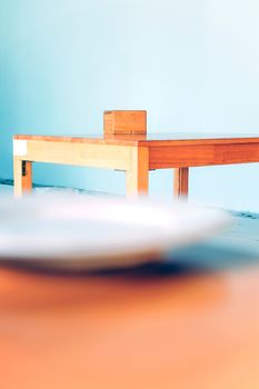 Interior of Minimalist style dining room.