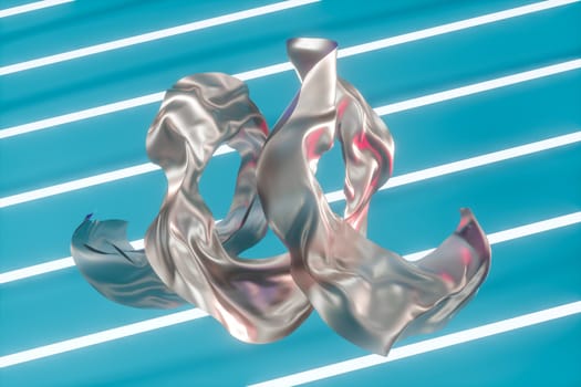 Flowing silk with light background,3d rendering. Computer digital drawing.