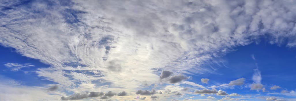 Stunning colorful sky panorama showing beautiful cloud formations in high resolution.