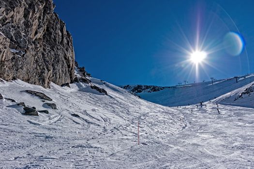 Snowy mountains in Spain (Masella),ski resort