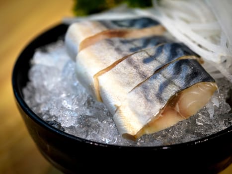 Japanese Cuisine - Close up Saba sashimi 