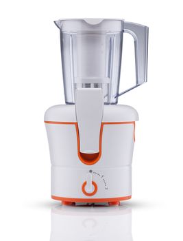 electric blender with the container on a white background. kitchen appliances
