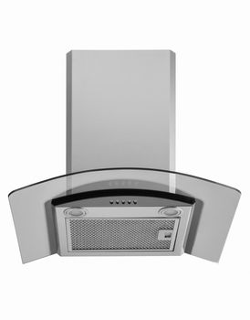 gray cooker hood on white background isolated