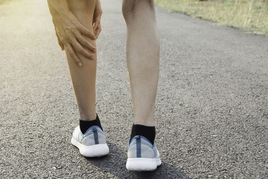 A woman running at the morning for jogging, exercising and healthy lifestyle concept.