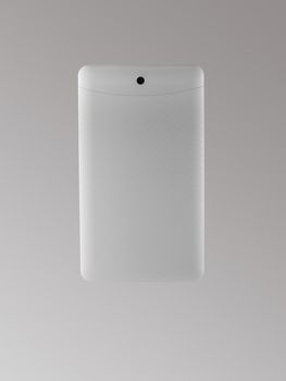 the back side of the tablet on a light background, isolated