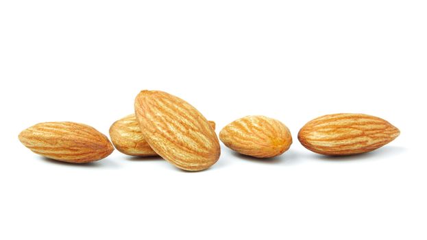 Fresh almond isolated on white background. Food and healthy concept