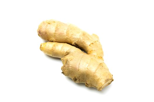 Fresh ginger root isolated on white background. Food and healthy concept