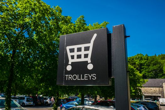Supermarket trolleys situated in main carpark Kendal UK