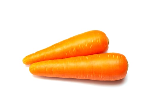 Fresh carrots isolated on white background. Close up of Carrots.