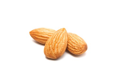 Fresh almond isolated on white background. Food and healthy concept