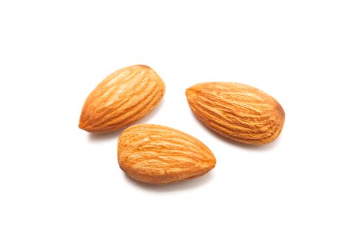 Fresh almond isolated on white background. Food and healthy concept