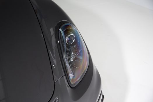 Close up of car headlight