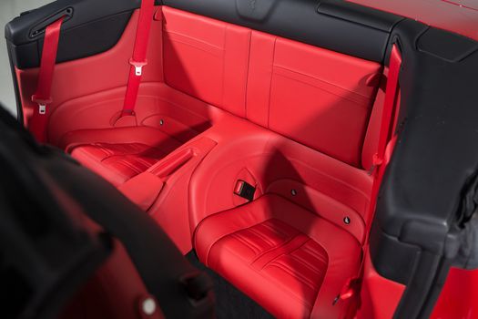 Close up of leather car seats