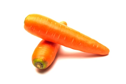 Fresh carrots isolated on white background. Close up of Carrots.