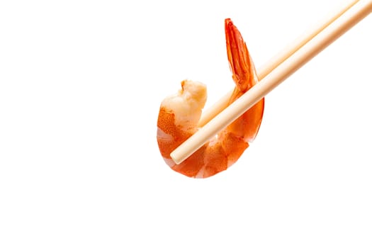 Cooked shrimp isolated on a white background. Food and object. 