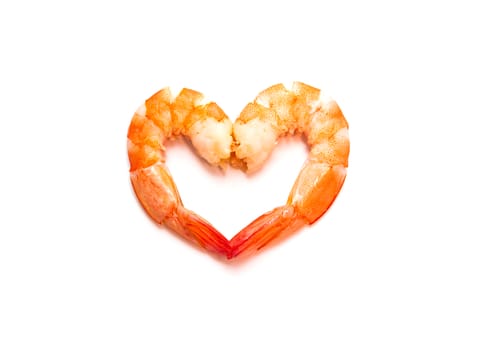 Cooked shrimp isolated on a white background. Food and object. 