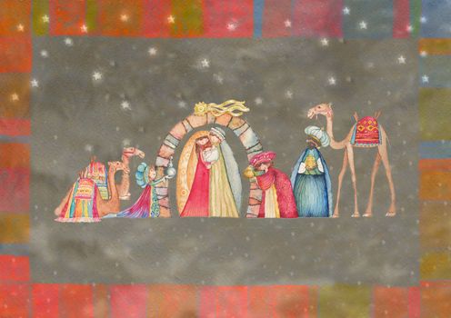 Christmas nativity scene: Jesus Christ , Joseph, Mary