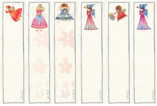 illustrated in watercolor bookmarks
