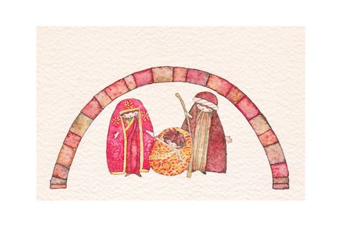 Christmas nativity scene: Jesus Christ , Joseph, Mary
