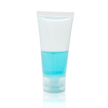 An alcohol gel for washing hands. Hands gel for cleaning protect corona virus and germs with clipping path.