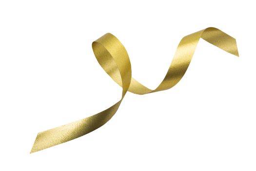 A golden ribbon isolated on a white background with clipping path.