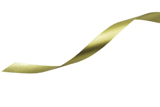 A golden ribbon isolated on a white background with clipping path.