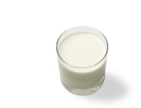 Milk isolated on a white background. Glass of milk with clipping path. Drink and healthy concept.