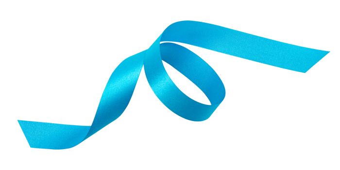 A blue ribbons isolated on a white background with clipping path.